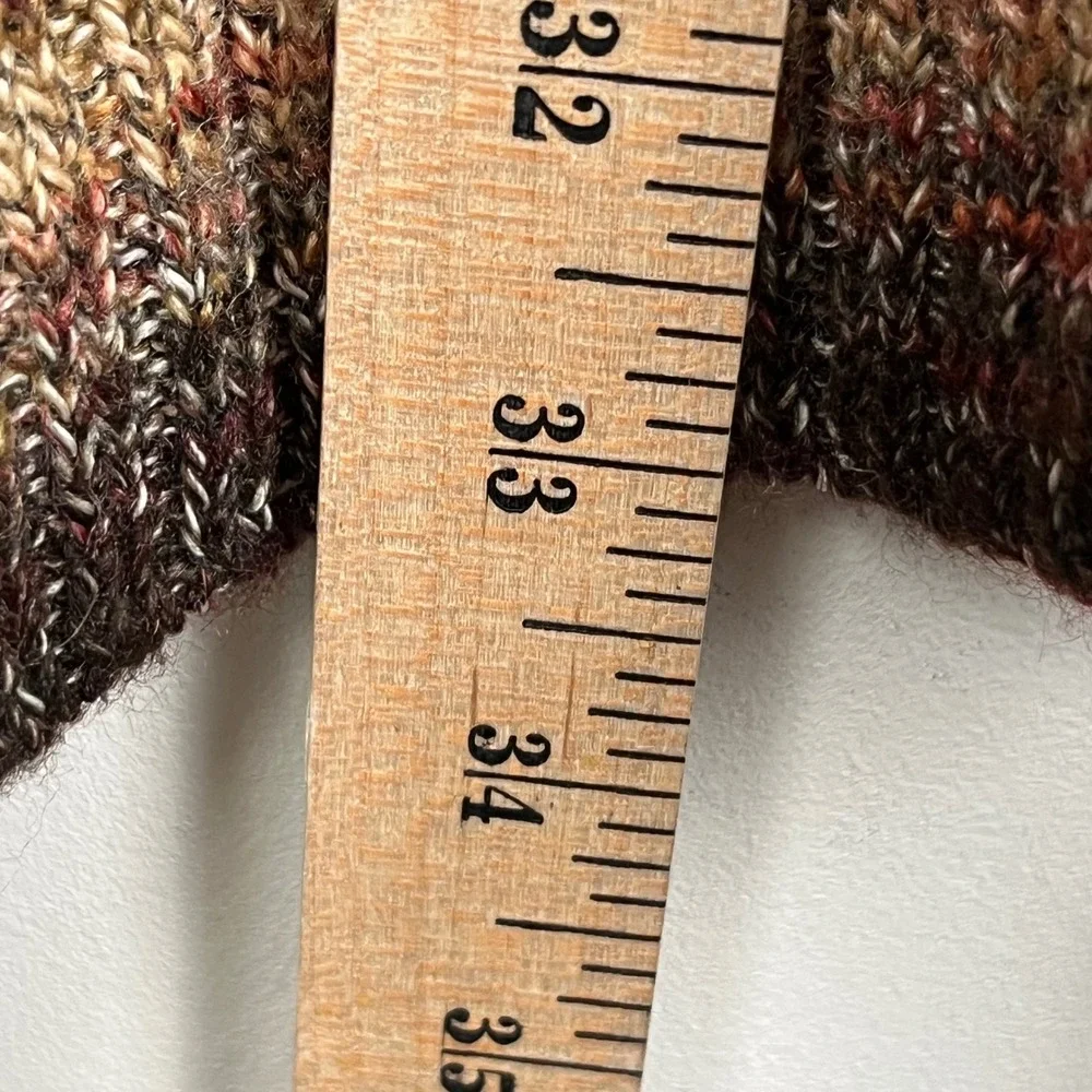 Jones New York Poncho Cardigan 1Sz Brown Striped Hygge Lagenlook Cabin Erthy